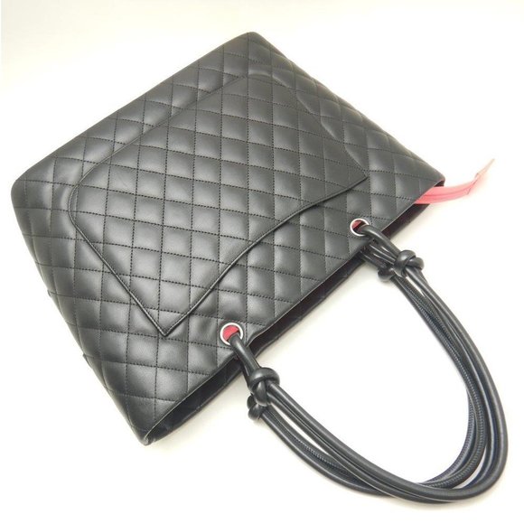 Chanel Cambon Line Tote Leather Enamel Black - Picture 3 of 8